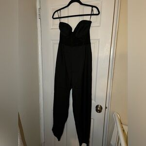 Black strapless romper